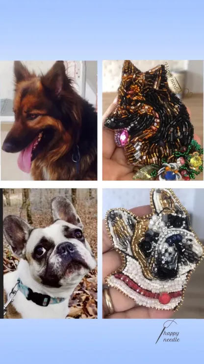 Handmade Custom Pet Portrait Brooch, Keychain, Send us a photo of your pet and let us customize a brooch, keychain