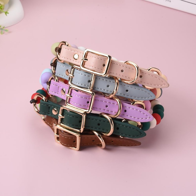 Custom Name Dog Collar with Buckle, Bead Dog Buckle Collar, Waterproof Dog Collar, Pet Gifts, Beaded Dog Necklace, Heavy Duty