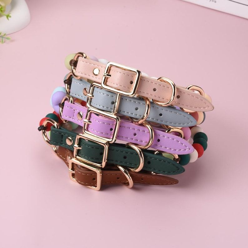 Custom Name Dog Collar with Buckle, Bead Dog Buckle Collar, Waterproof Dog Collar, Pet Gifts, Beaded Dog Necklace, Heavy Duty