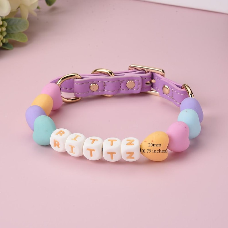 Custom Name Dog Collar with Buckle, Bead Dog Buckle Collar, Waterproof Dog Collar, Pet Gifts, Beaded Dog Necklace, Heavy Duty