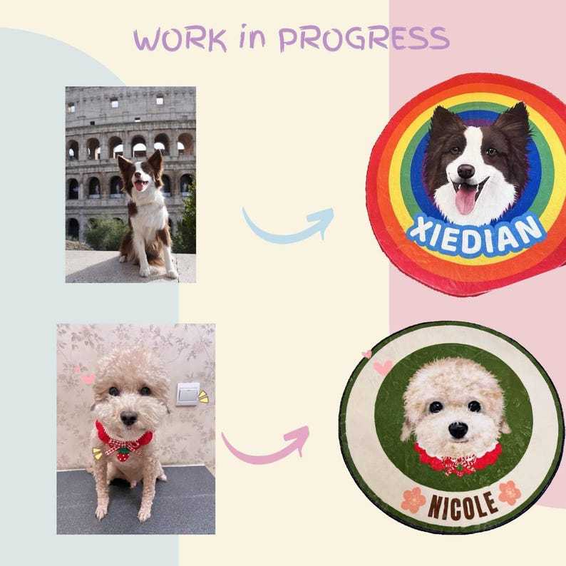 Custom Pet Portrait carpet , Personalized Photo Pet Mat, Custom Pet Rug for Cats & Dogs, Custom Rug, Pet Gift, Pet Rug, Cat Rug, Dog Rug
