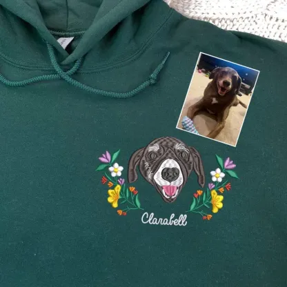 Custom Dog Portrait Christmas Sweatshirt, Pet Lovers Gift
