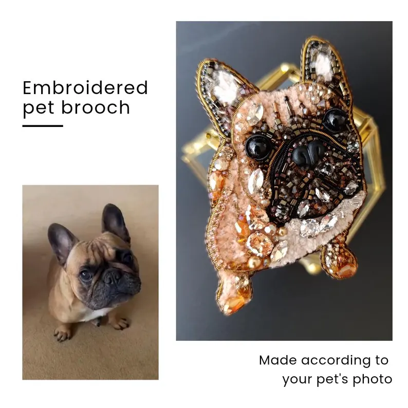 Handmade Custom Pet Portrait Brooch, Keychain, Send us a photo of your pet and let us customize a brooch, keychain