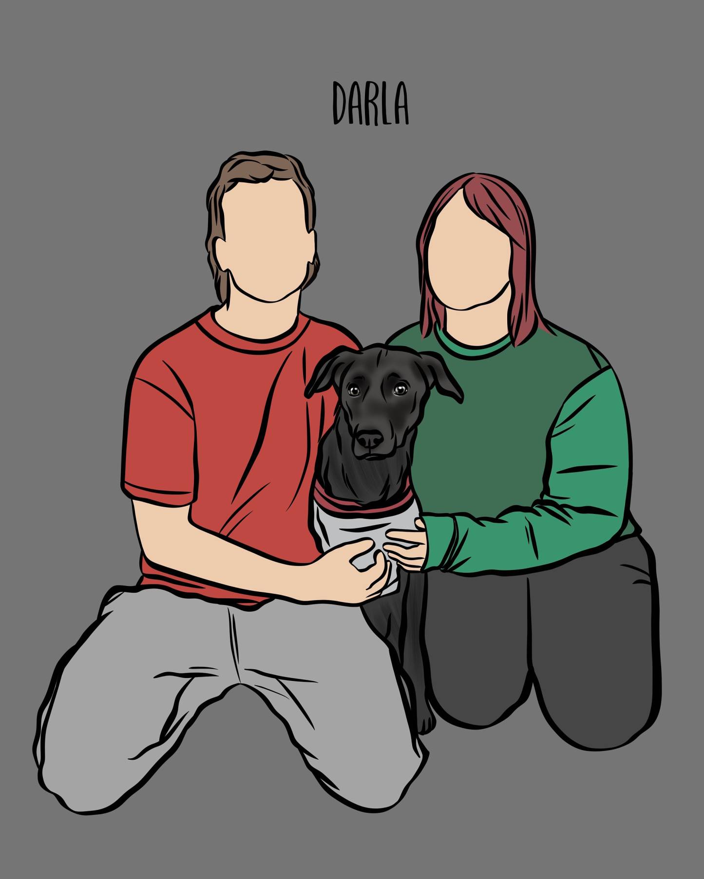 Human and Pet Digital Portrait, Personalised Drawing from Photo, Custom Dog and Owner Cartoon Art, Bespoke Pet Parent Memorial Illustration