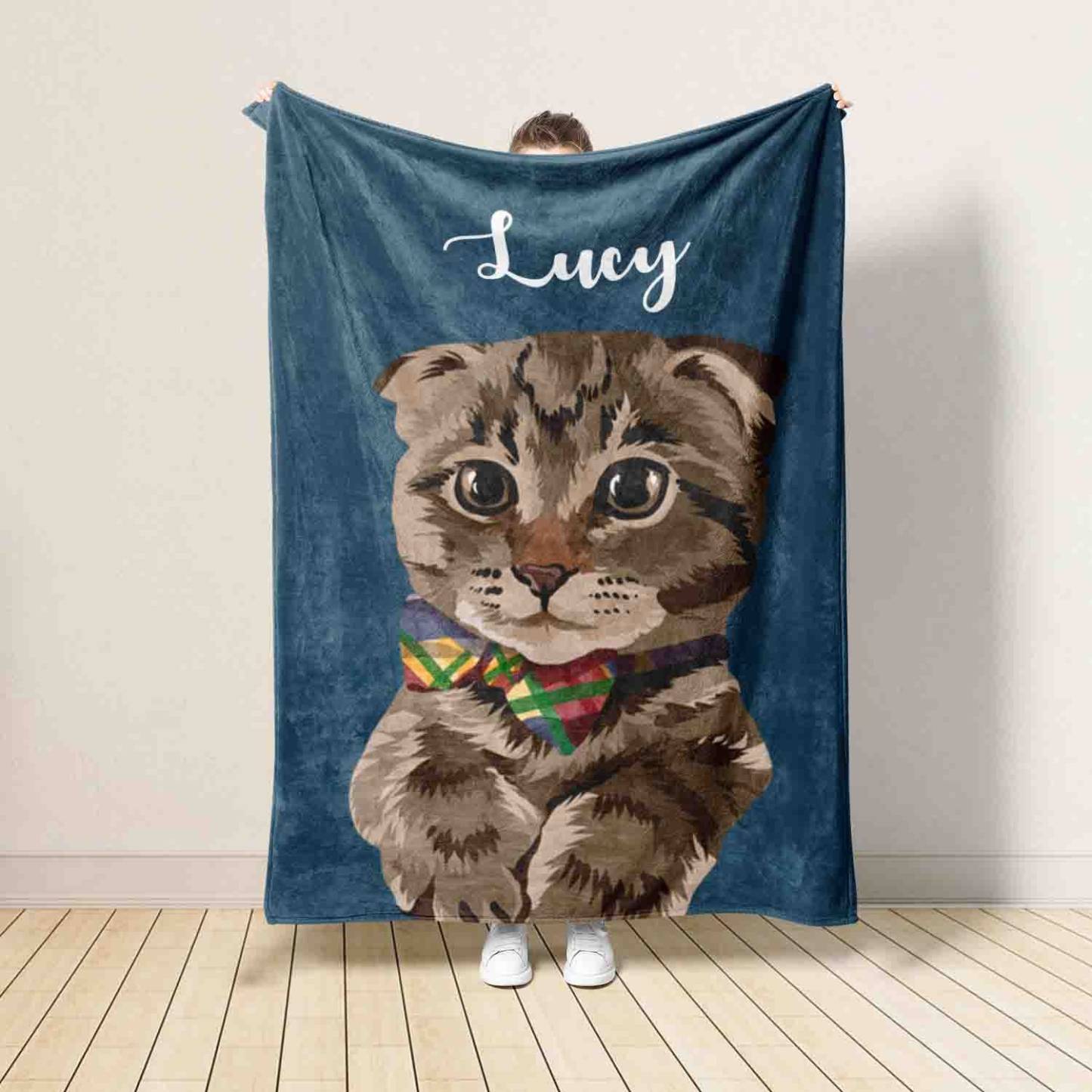 Personalized Dog Face Photo Blanket, Custom Pet Christmas Blanket, Gift For Pet Lover