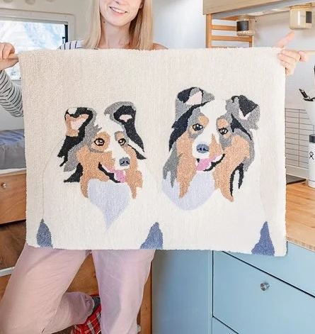 Custom Hand-Painted Style Pet Rug