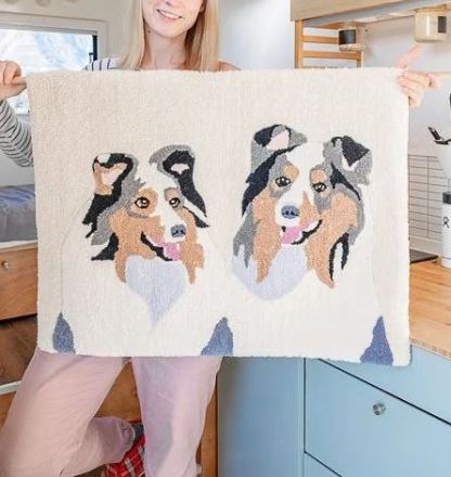 Custom Hand-Painted Style Pet Rug