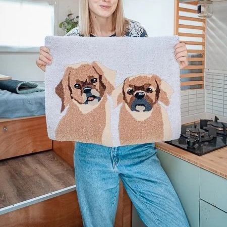 Custom Hand-Painted Style Pet Rug