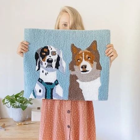 Custom Hand-Painted Style Pet Rug