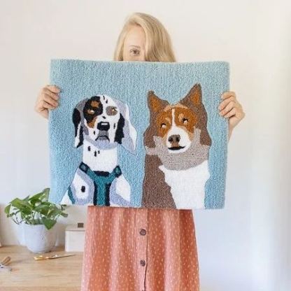 Custom Hand-Painted Style Pet Rug