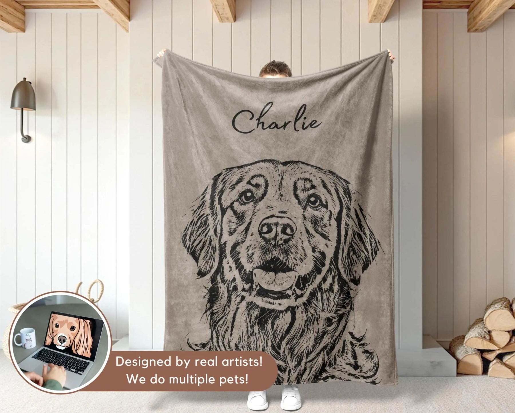 Custom Pet Blanket Using Pet Photo + Name Custom Dog Blanket Personalized Dog Blankets Cat Picture Blanket Pet Photo Blanket Dog Dad Gift