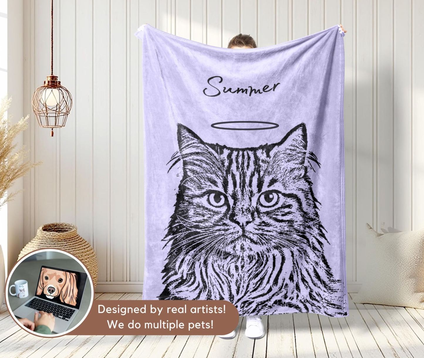 Custom Pet Blanket Using Pet Photo + Name Custom Dog Blanket Personalized Dog Blankets Cat Picture Blanket Pet Photo Blanket Dog Dad Gift