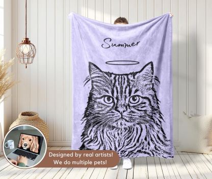 Custom Pet Blanket Using Pet Photo + Name Custom Dog Blanket Personalized Dog Blankets Cat Picture Blanket Pet Photo Blanket Dog Dad Gift