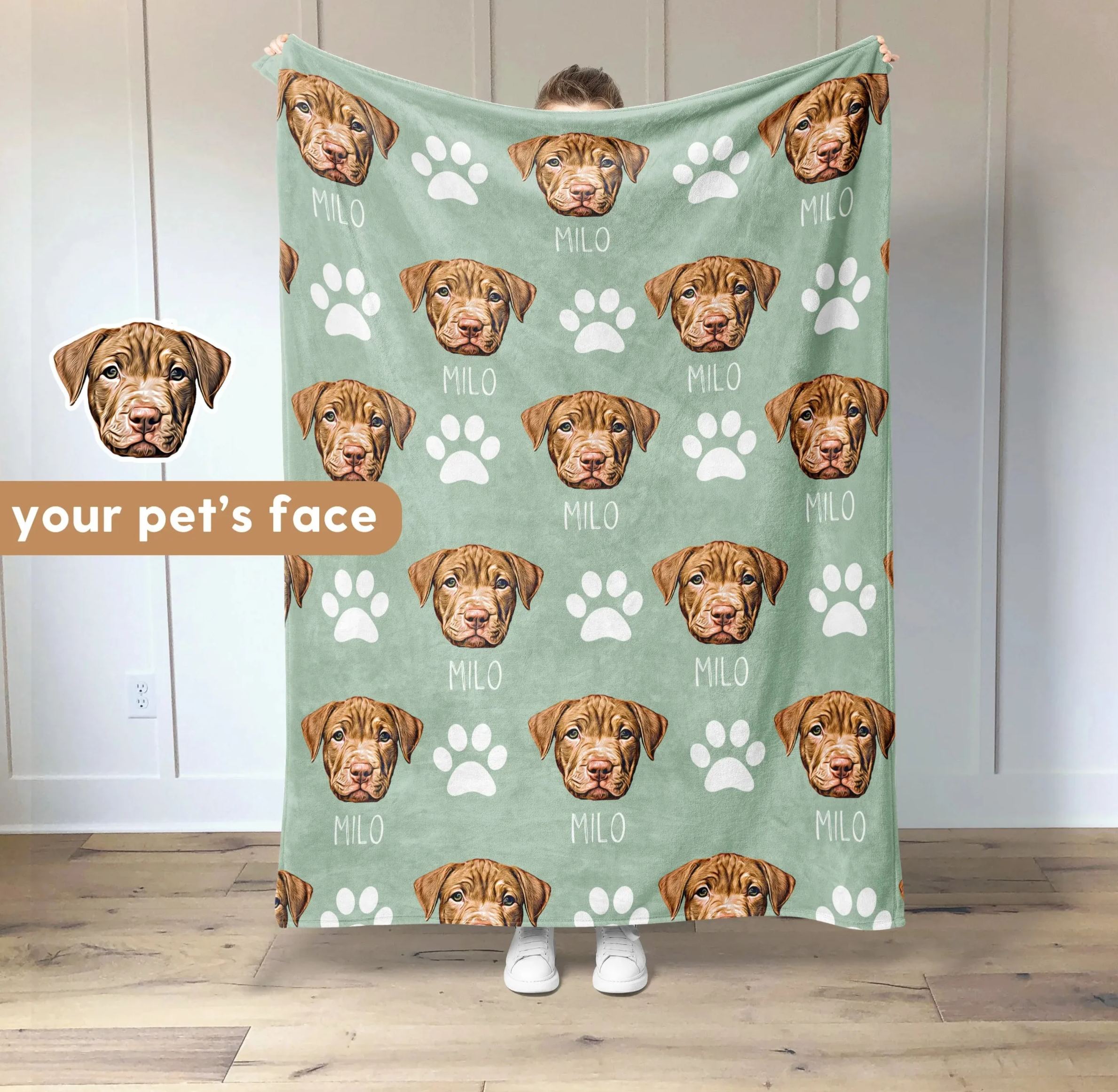 Custom Pet Blanket Using Pet Photo + Name Custom Dog Blanket Personalized Dog Blankets Cat Picture Blanket Pet Photo Blanket Dog Dad Gift