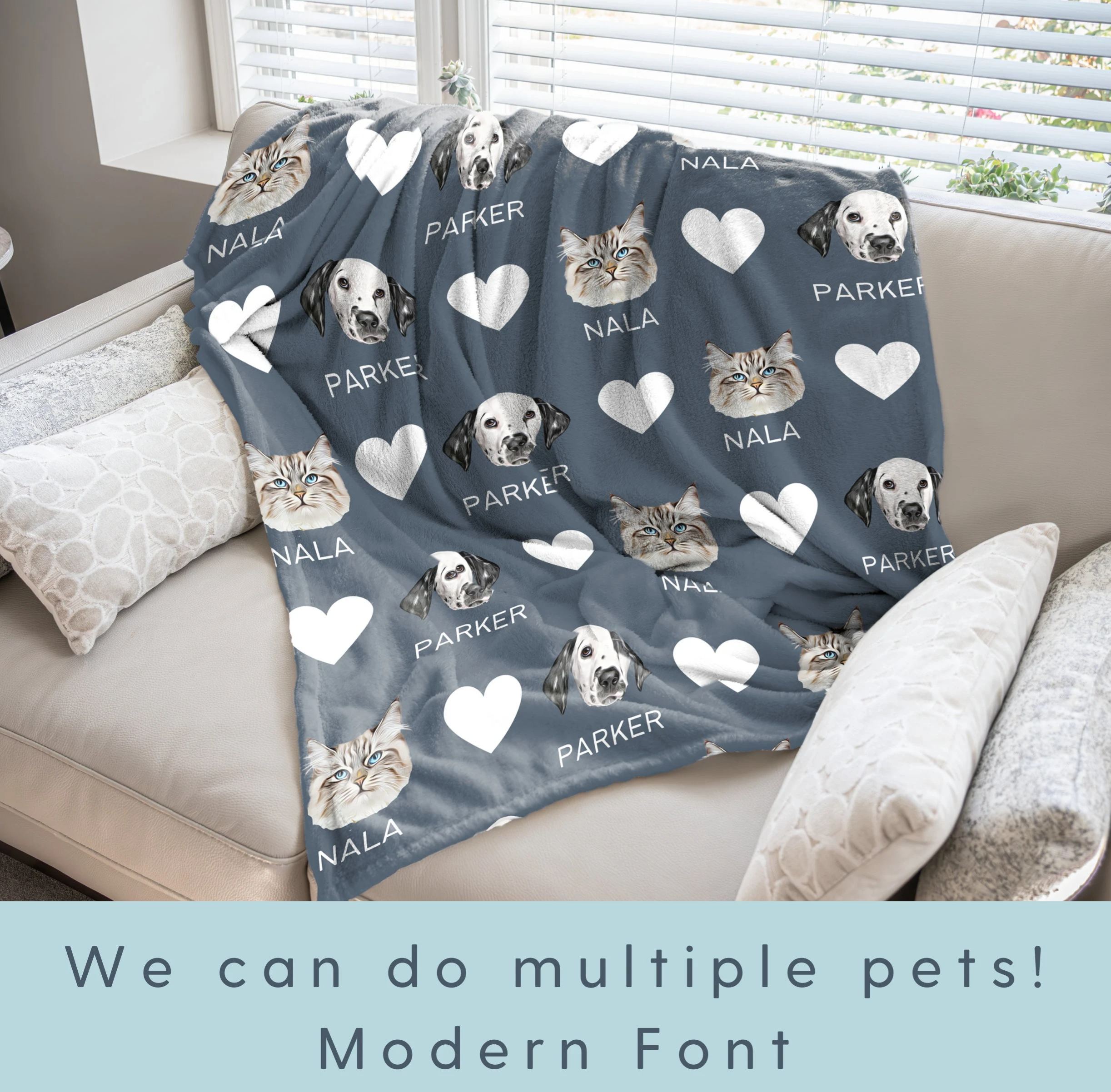 Custom Pet Blanket Using Pet Photo + Name Custom Dog Blanket Personalized Dog Blankets Cat Picture Blanket Pet Photo Blanket Dog Dad Gift