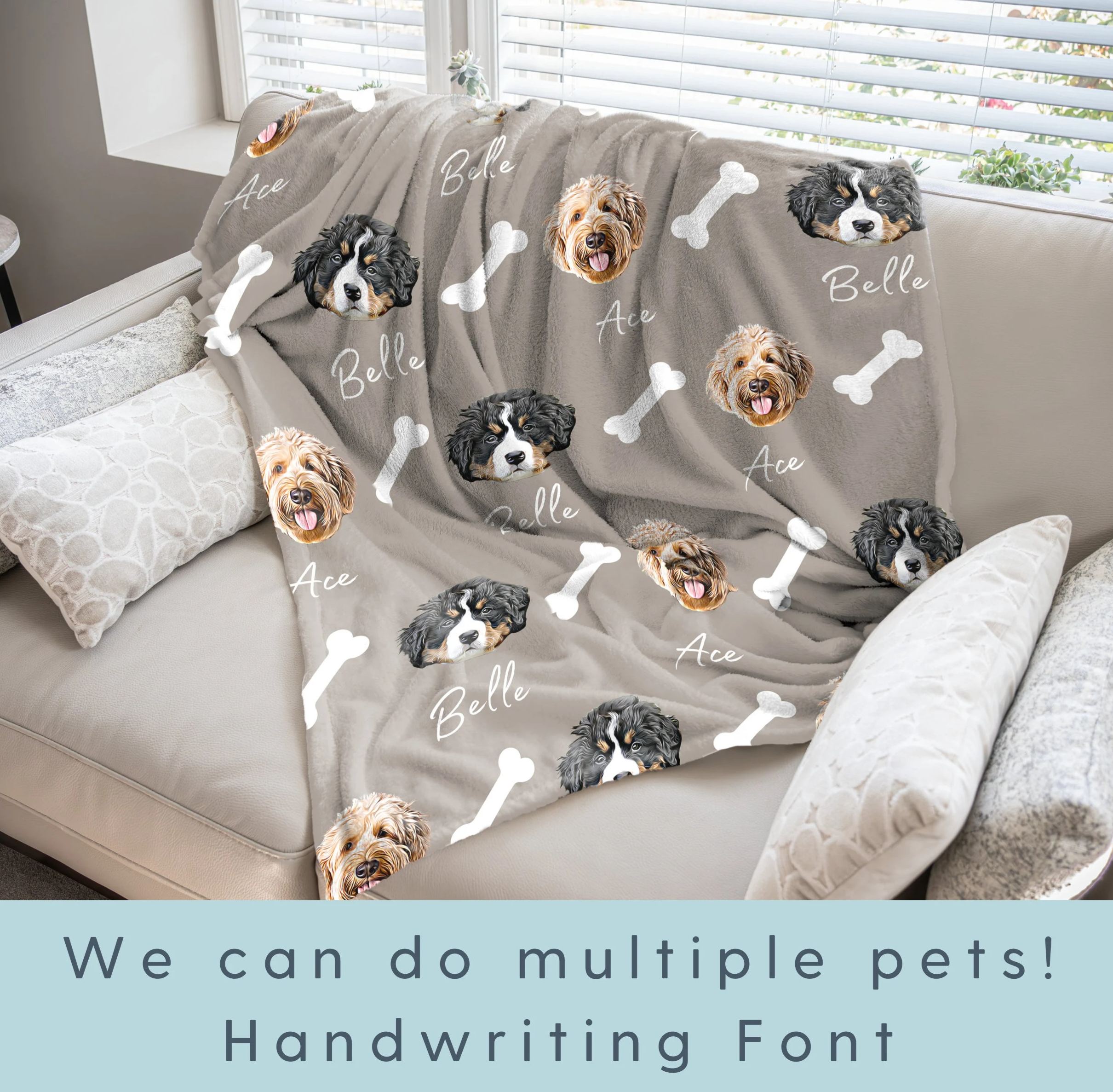 Custom Pet Blanket Using Pet Photo + Name Custom Dog Blanket Personalized Dog Blankets Cat Picture Blanket Pet Photo Blanket Dog Dad Gift