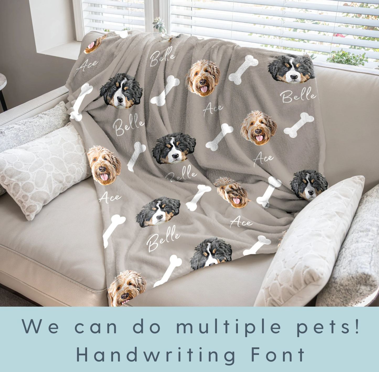 Custom Pet Blanket Using Pet Photo + Name Custom Dog Blanket Personalized Dog Blankets Cat Picture Blanket Pet Photo Blanket Dog Dad Gift