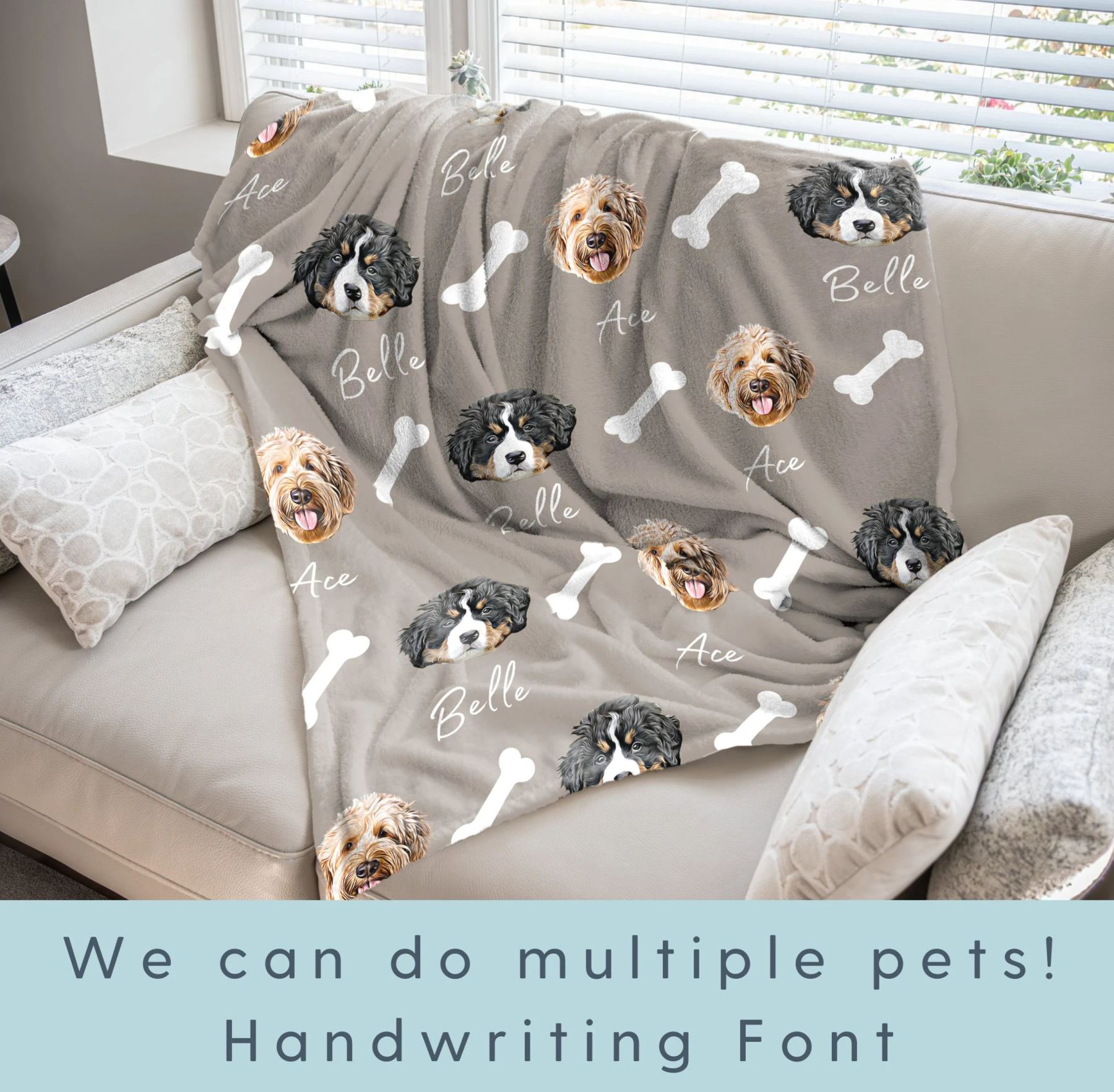 Custom Pet Blanket Using Pet Photo + Name Custom Dog Blanket Personalized Dog Blankets Cat Picture Blanket Pet Photo Blanket Dog Dad Gift