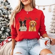 🎄🐾 Custom Christmas Pet Photo Sweatshirt, Funny Pet Reindeer Sweatshirt