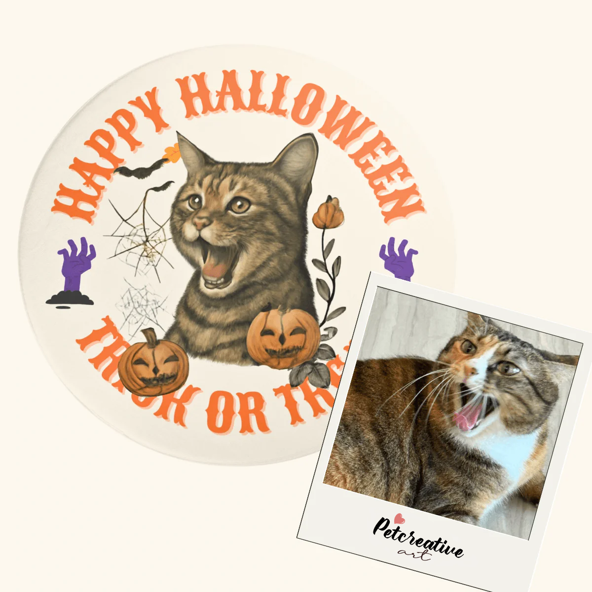 Custom Pet Rug -Halloween Scream