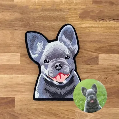 Custom Pet Portrait Non-Slip Bath Mat, Personalized Pet Rug, Custom Dog Portrait Bathroom Mat