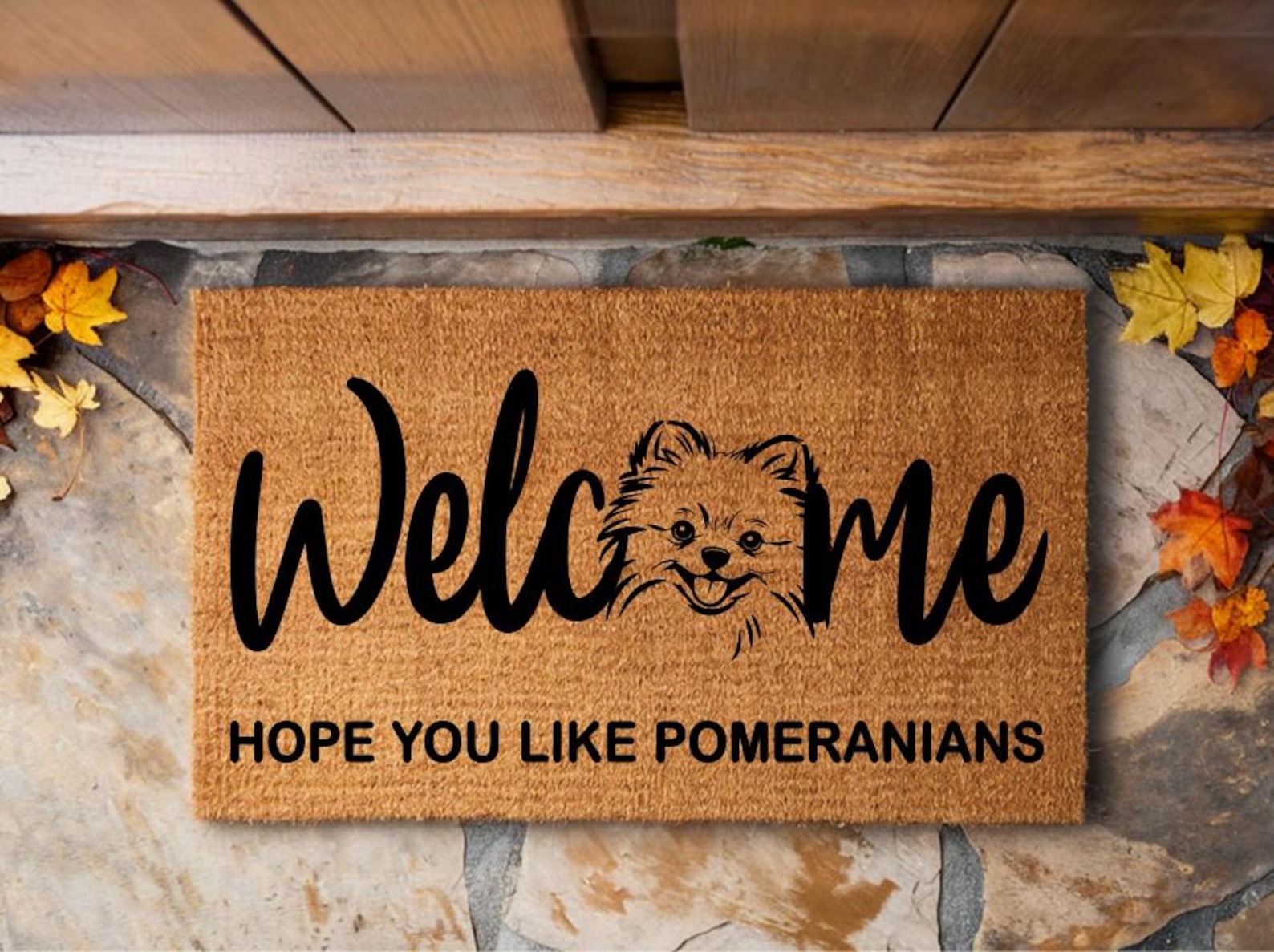 Hope You Like Pomeranians, Pomeranian Dog Welcome Mat, Dog Doormat, Customized Dog Breed Mat, Pomeranian Gift, Dog Birthday Gift for Her/Him