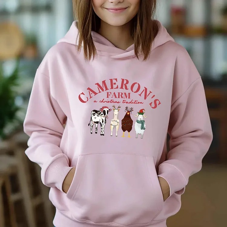 Custom Text and Farm Animals Christmas Sweatshirt – Perfect Holiday Gift for Farm Animal Lovers