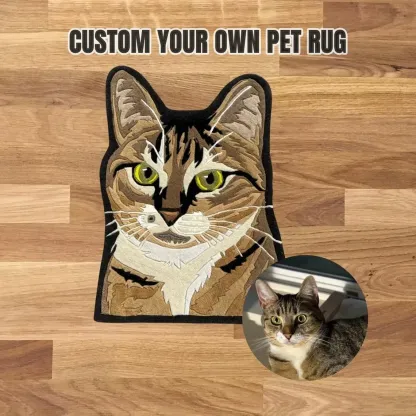 Custom Pet Portrait Non-Slip Bath Mat, Personalized Pet Rug, Custom Dog Portrait Bathroom Mat
