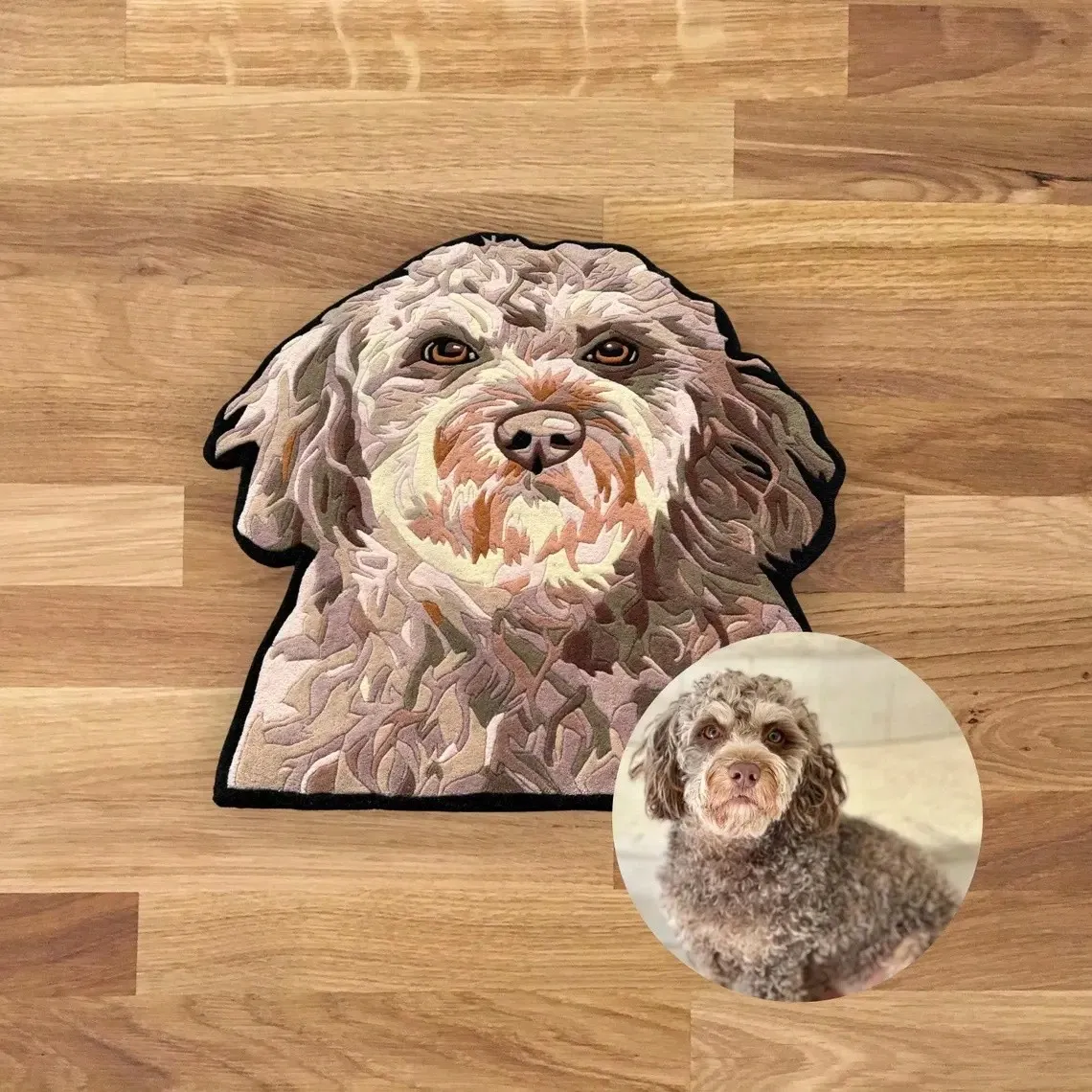 Custom Pet Portrait Non-Slip Bath Mat, Personalized Pet Rug, Custom Dog Portrait Bathroom Mat