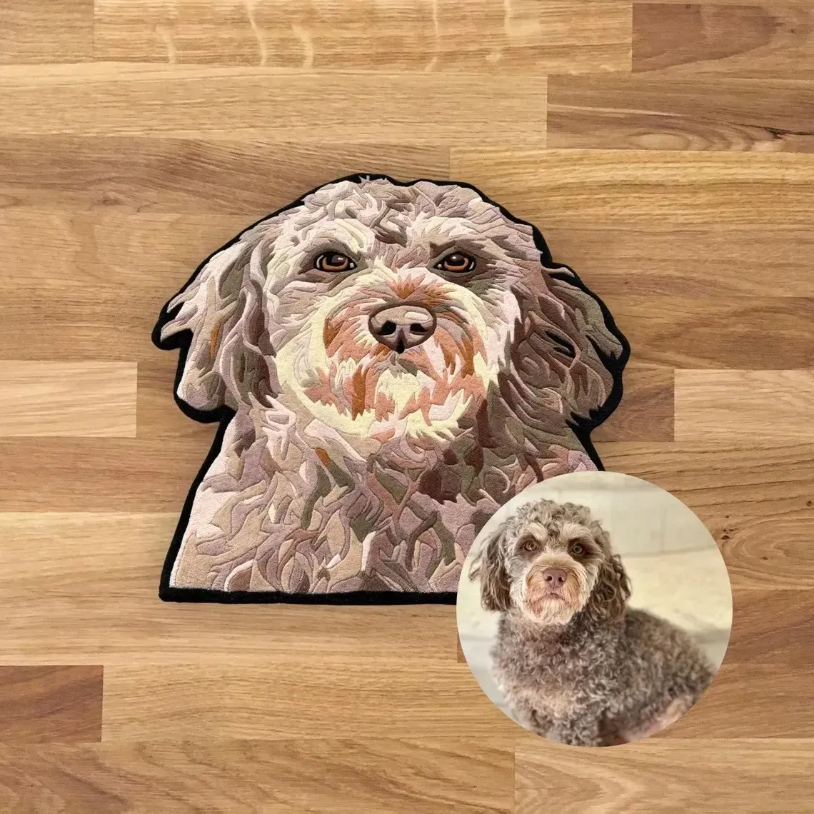 Custom Pet Portrait Non-Slip Bath Mat, Personalized Pet Rug, Custom Dog Portrait Bathroom Mat