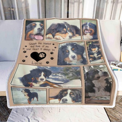 Personalized Dog Photo Blanket: Dog Memorial Keepsake Fleece Throw