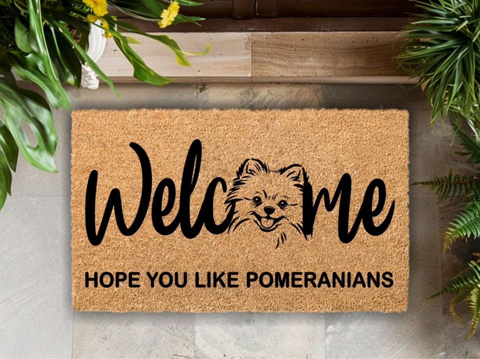 Hope You Like Pomeranians, Pomeranian Dog Welcome Mat, Dog Doormat, Customized Dog Breed Mat, Pomeranian Gift, Dog Birthday Gift for Her/Him