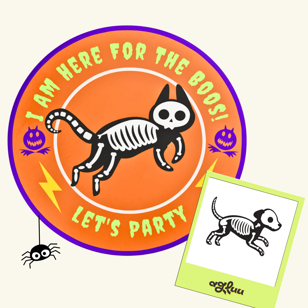 Custom Pet Rug - Skeleton Cat & Dog