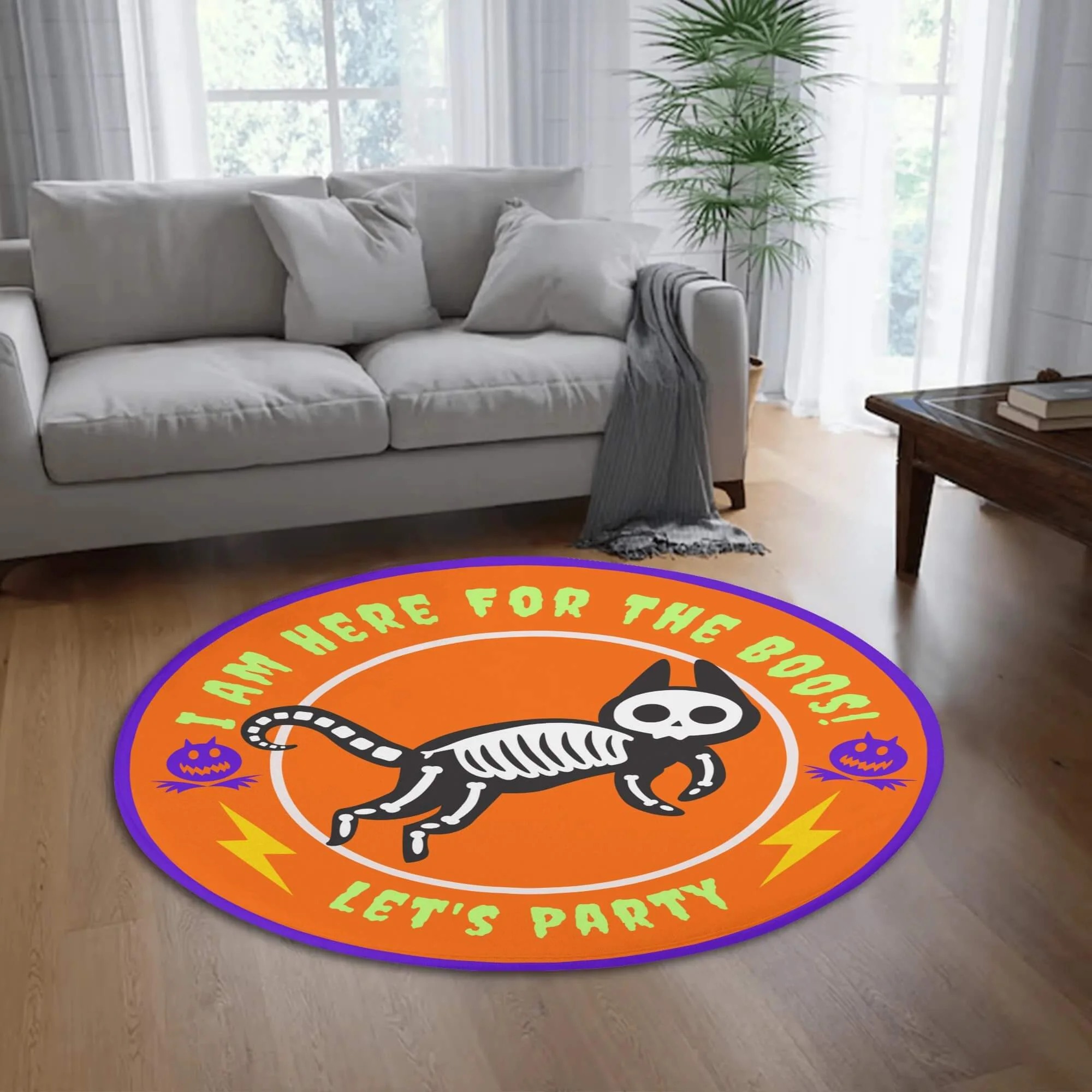 Custom Pet Rug - Skeleton Cat & Dog