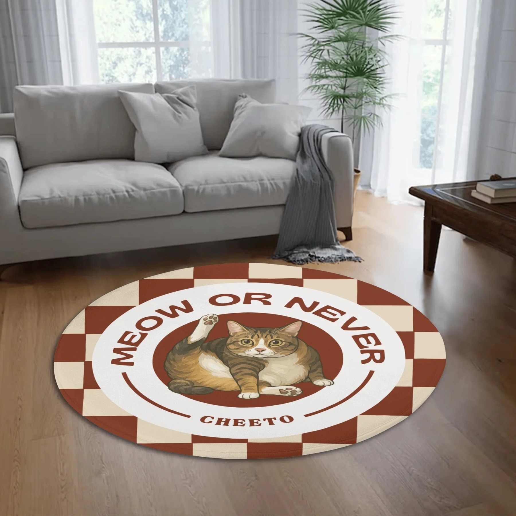 Custom Pet Rug - Meow or Never
