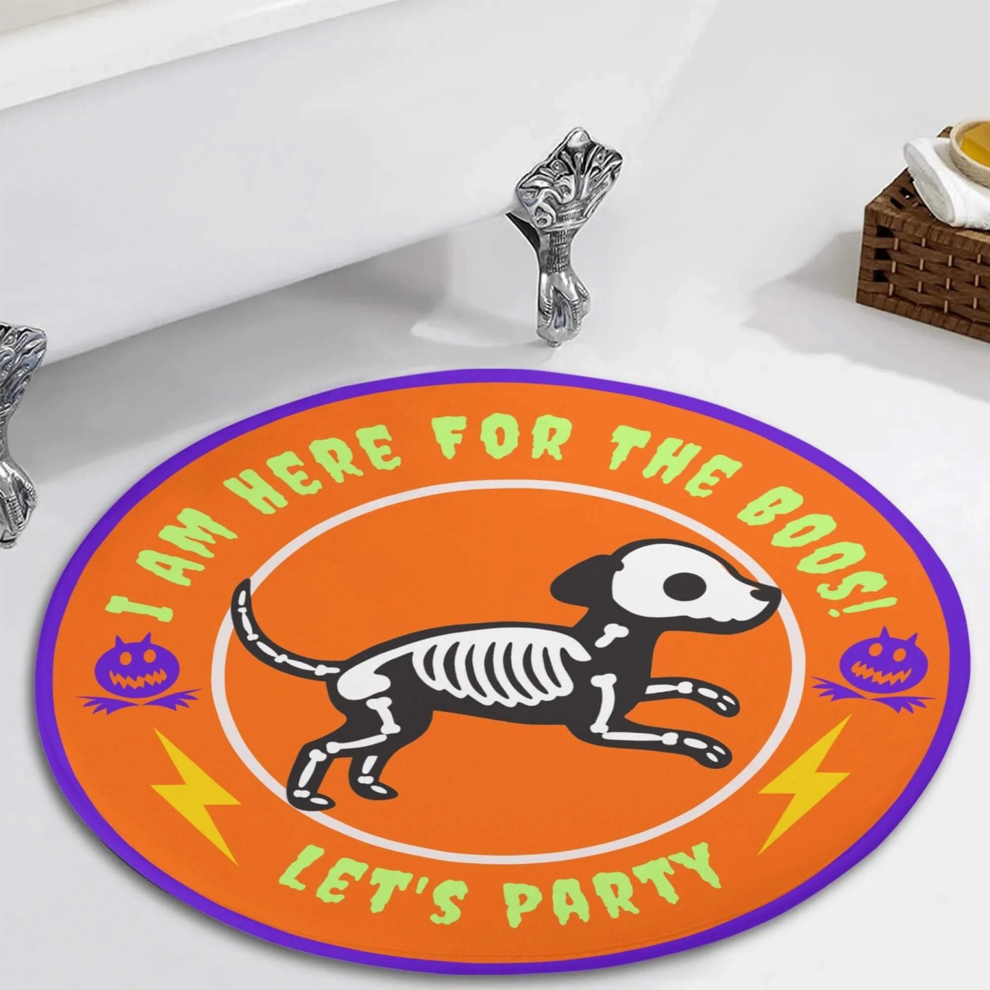 Custom Pet Rug - Skeleton Cat & Dog