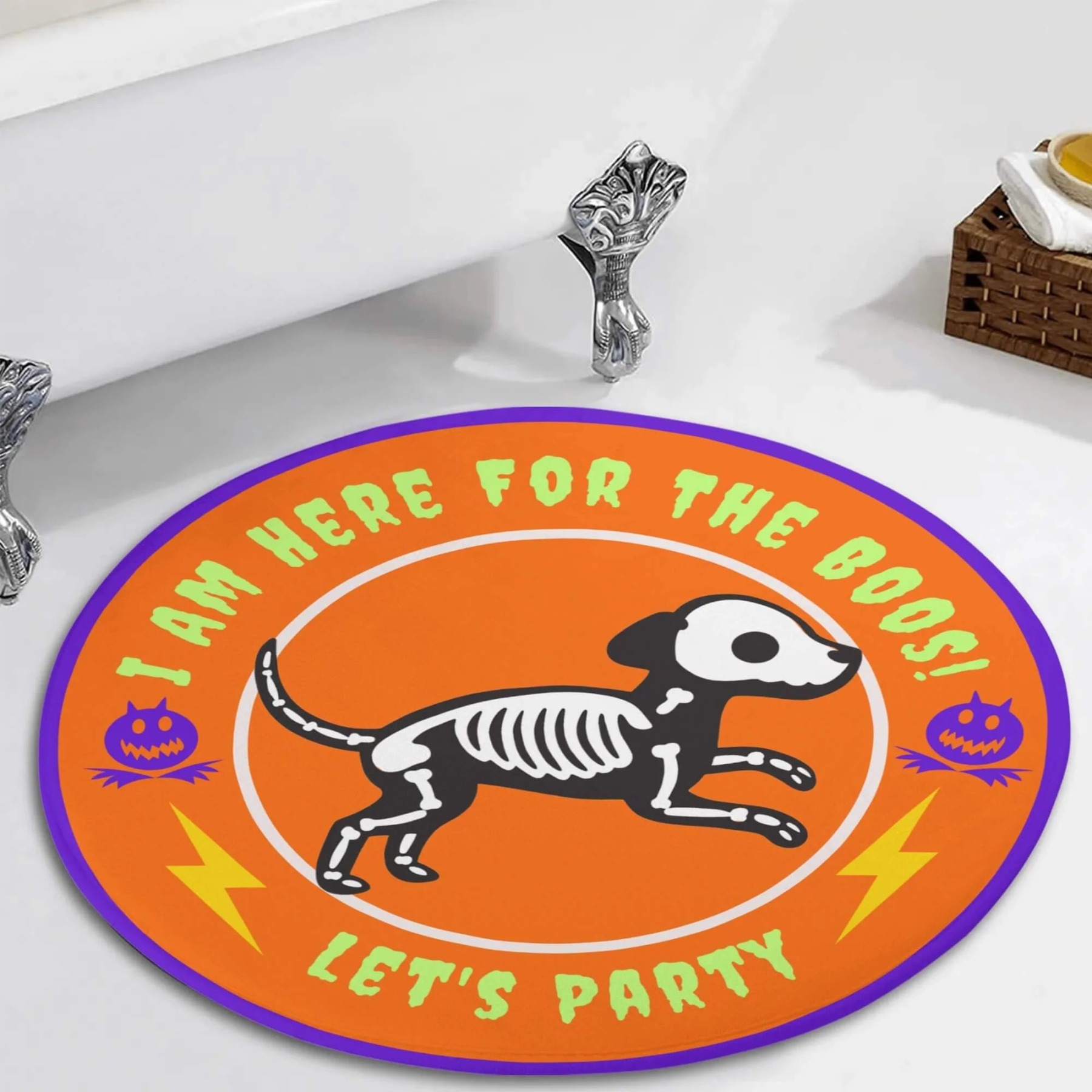 Custom Pet Rug - Skeleton Cat & Dog