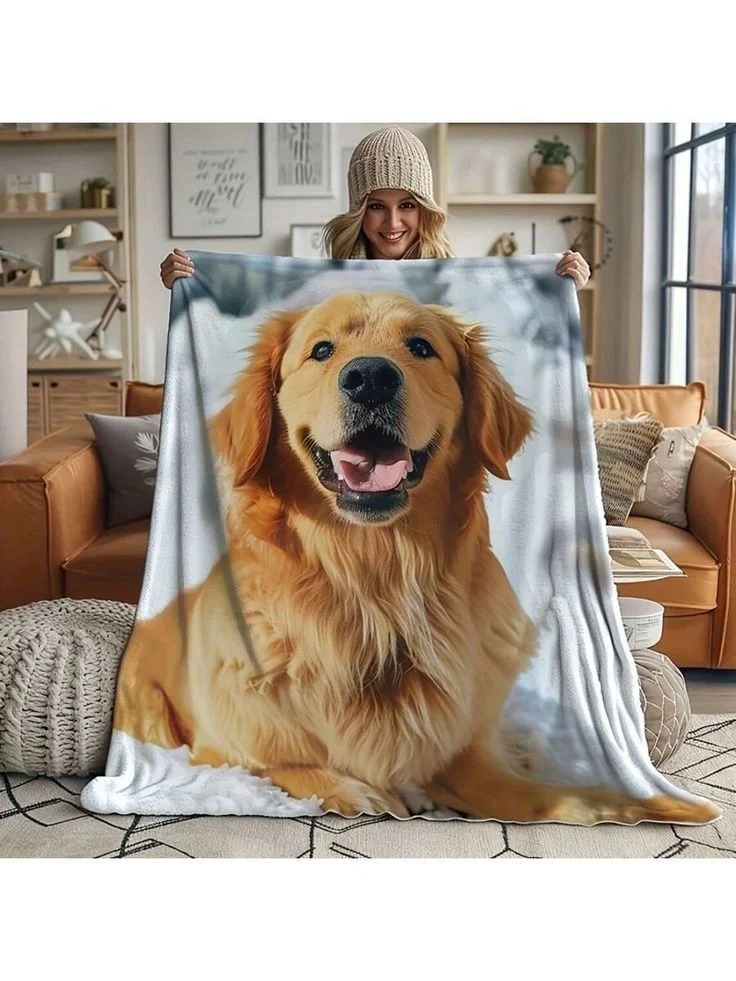 Custom Christmas Pet Portrait Blanket