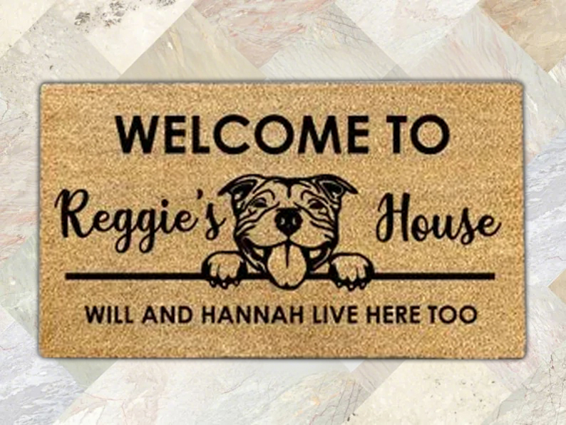 Personalized Custom Dog Breed Doormat - Custom Dog Portrait for Dog Lovers - Unique Home Decor Gift for Dog Owners