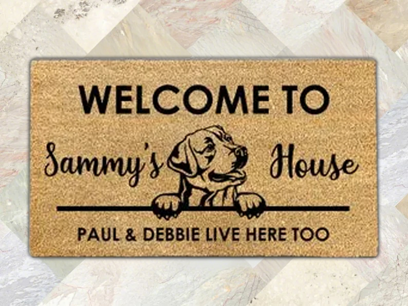 Personalized Custom Dog Breed Doormat - Custom Dog Portrait for Dog Lovers - Unique Home Decor Gift for Dog Owners
