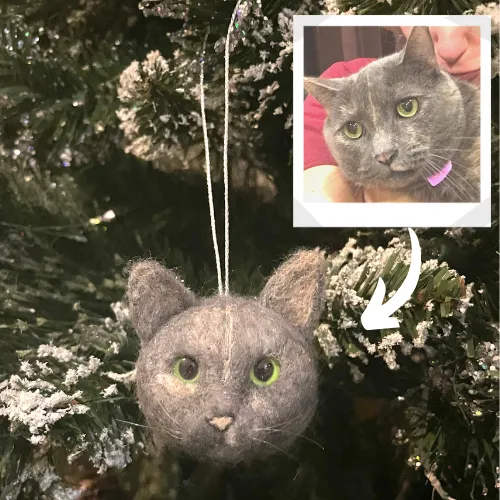Custom felt pet ornament - A unique, handmade gift for the holidays!