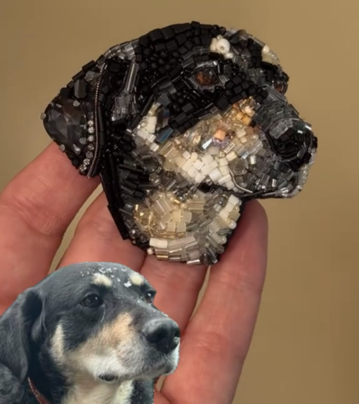 Handmade Custom Pet Portrait Brooch, Keychain, Send us a photo of your pet and let us customize a brooch, keychain