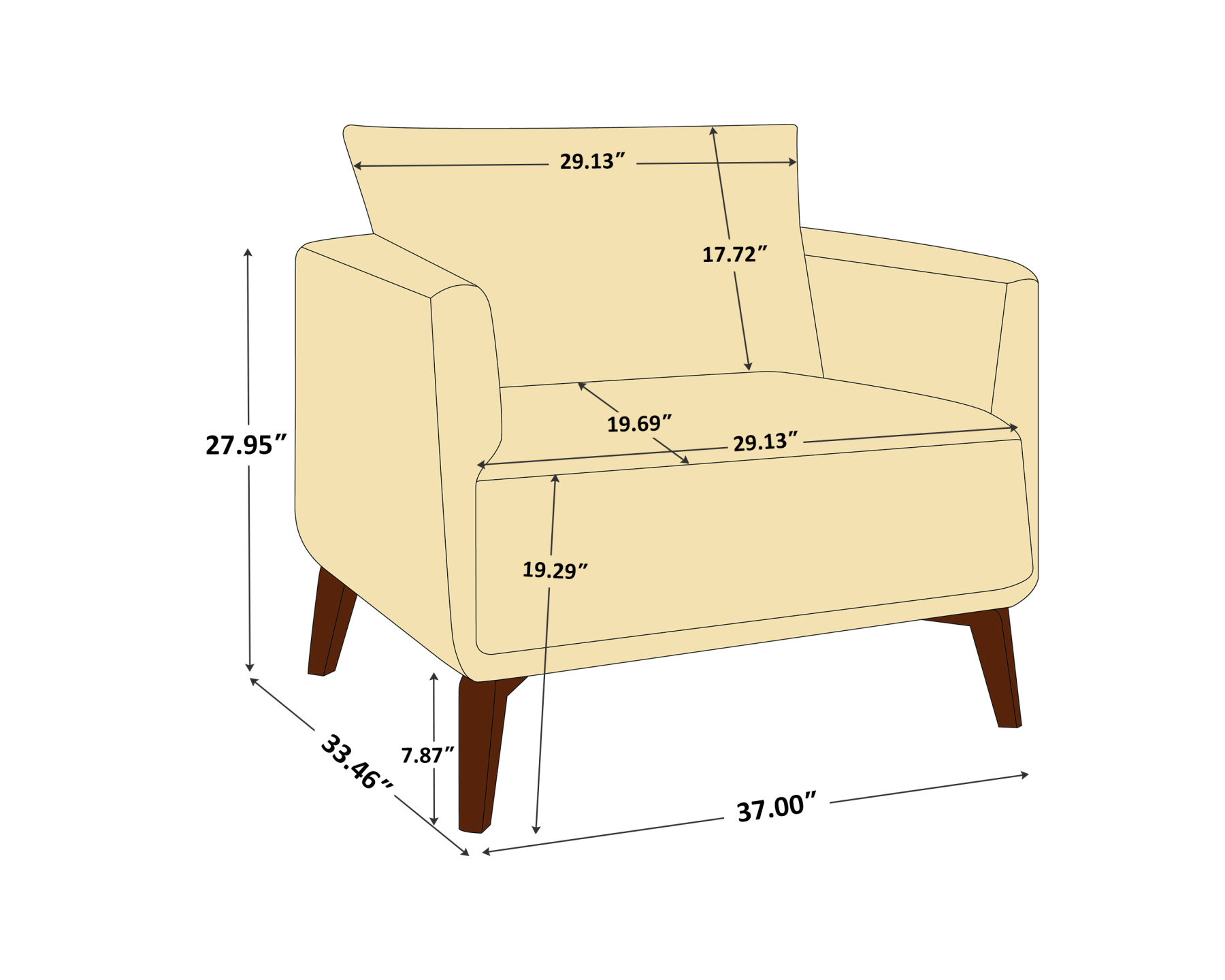 Morden Accent Chair with Wood Base