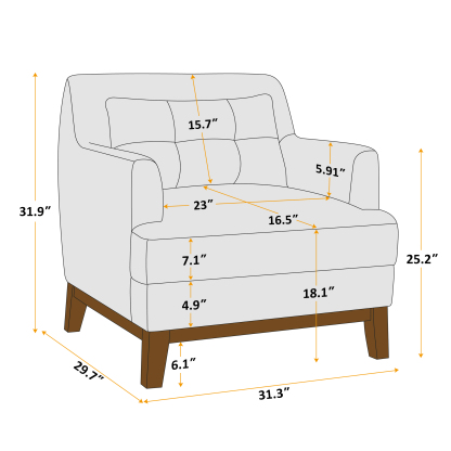Upholstered Armchair with Wooden Frame