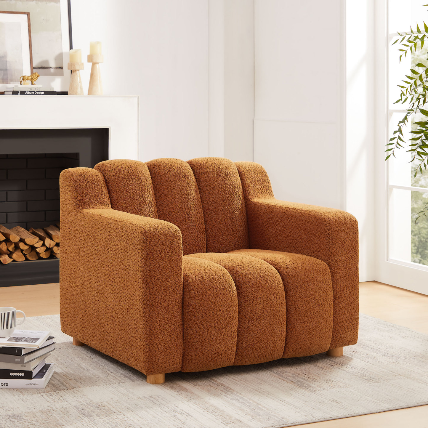 Oversized Comfortable Accent Chair with Arms and High Back, for Living Room, Bedroom, Reading