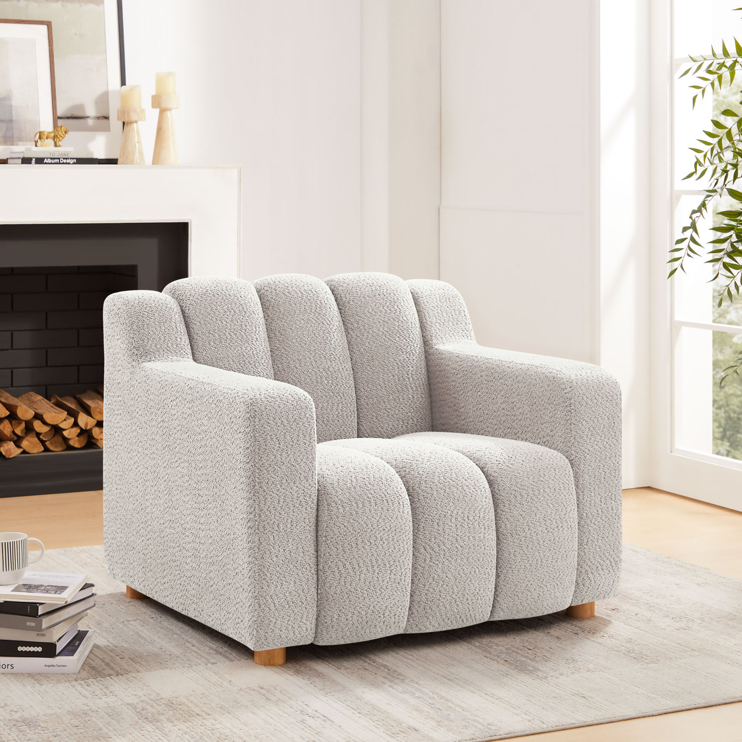Oversized Comfortable Accent Chair with Arms and High Back, for Living Room, Bedroom, Reading