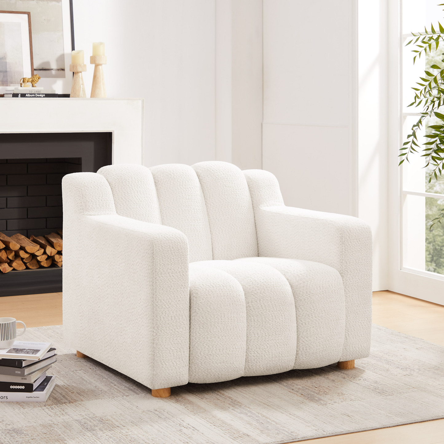 Oversized Comfortable Accent Chair with Arms and High Back, for Living Room, Bedroom, Reading