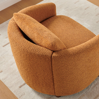 Boucle Barrel Reading Chair with Cloud Pillow Back Living Room & Bedroom