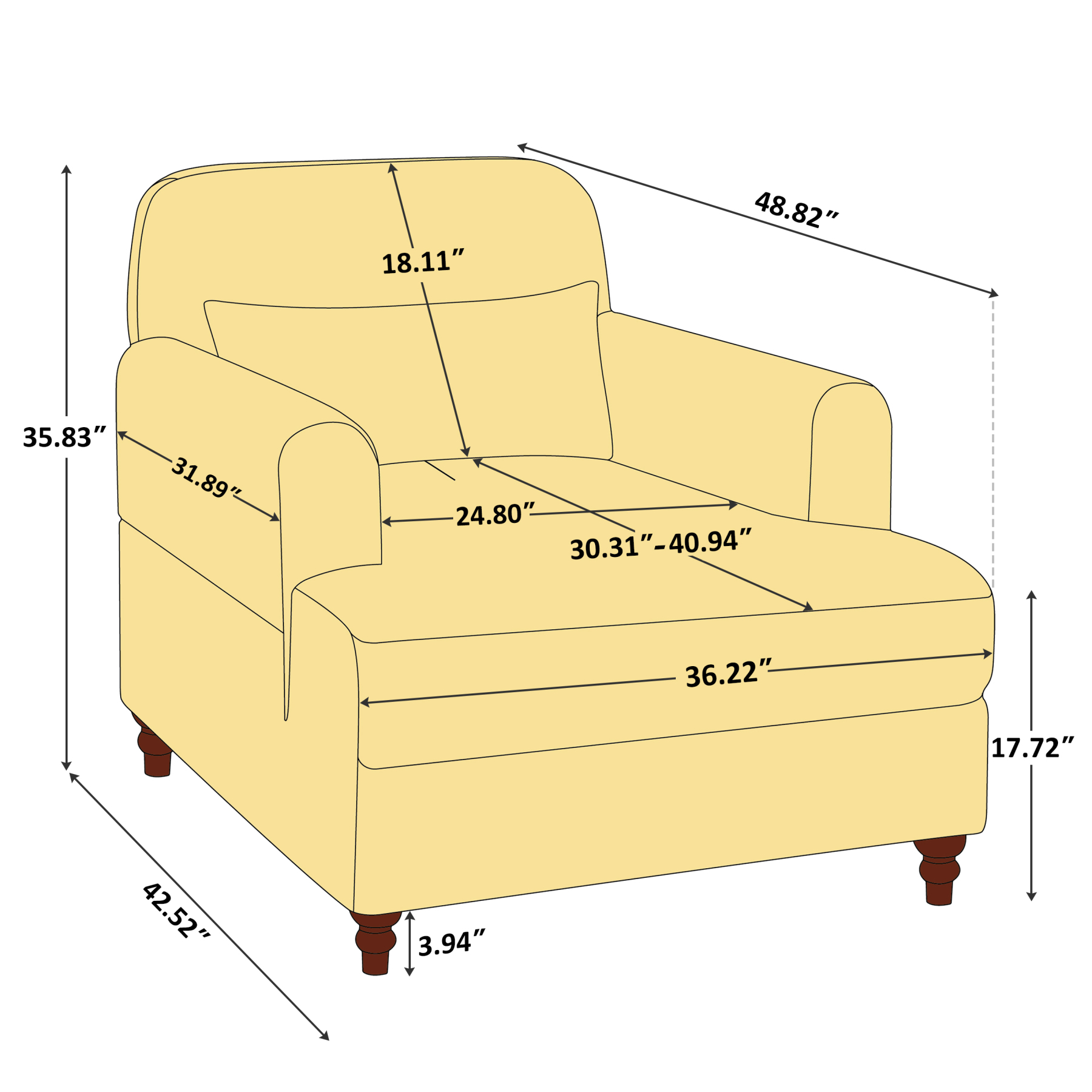 Oversized Chaise Lounge Chair Indoor, Cloud Sleeper Couch for Living Room