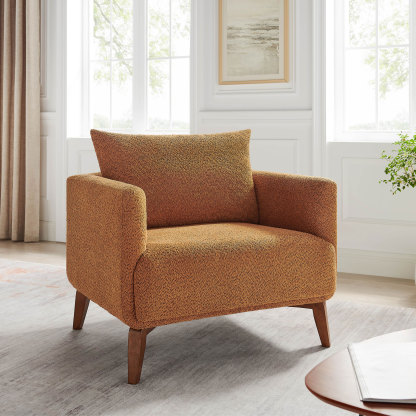 Morden Accent Chair with Wood Base